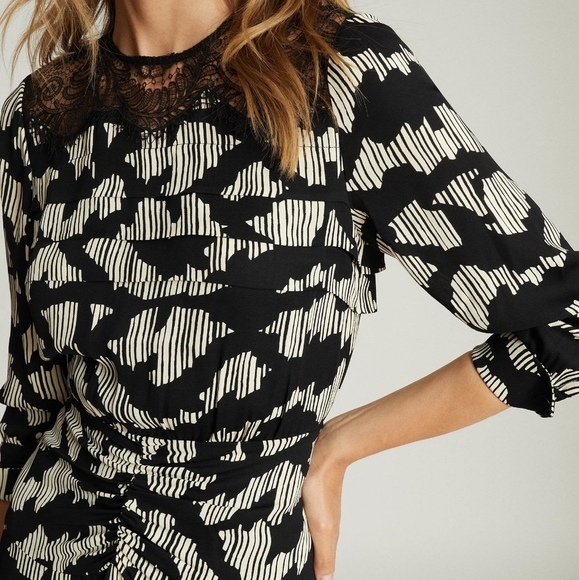 *SOLD* NWT REISS | Miya Lace Insert Mini Dress - Picture 3 of 5